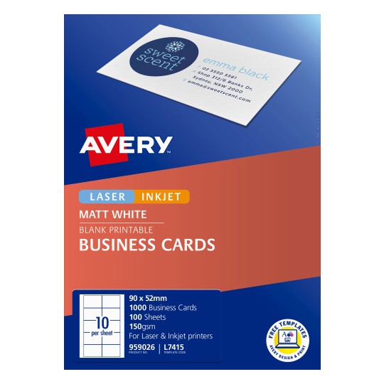 Matt Finish Business Cards 959026 Avery Australia