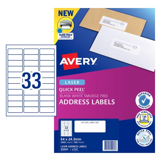 Quick Peel Address Labels With Sure Feed 959060 Avery Australia