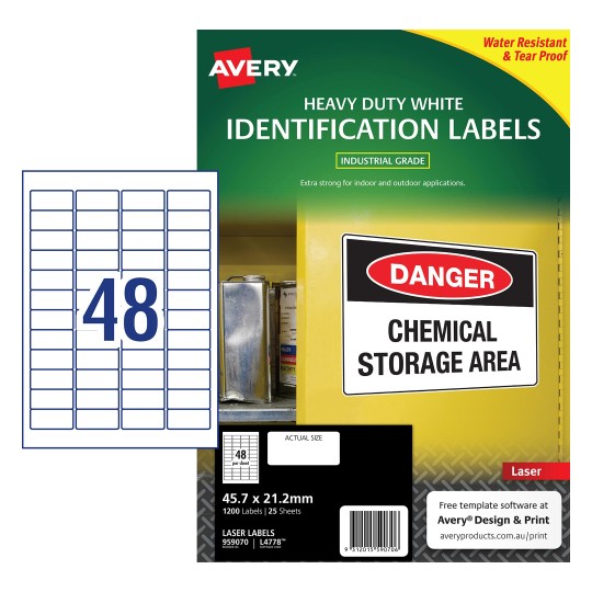 White Heavy Duty Labels | 959070 | Avery Australia