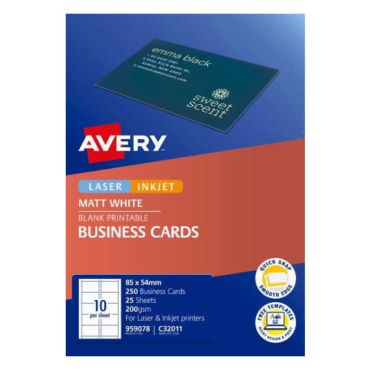 Matt Finish Business Cards 959078 Avery Australia