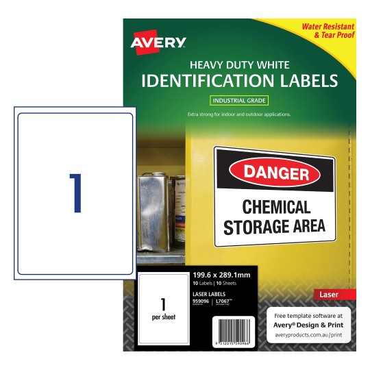 Heavy Duty White Labels 959096 Avery Australia