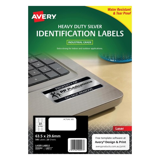 Silver Heavy Duty Labels | 959202 | Avery Australia