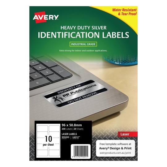 Silver Heavy Duty Labels | 959203 | Avery Australia