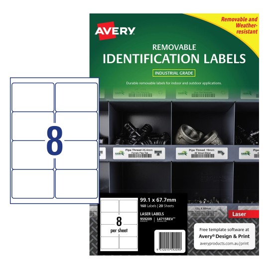 Heavy Duty Removable Labels 959209 Avery Australia