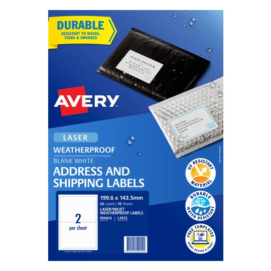 Weatherproof Shipping Labels | 959412 | Avery Australia