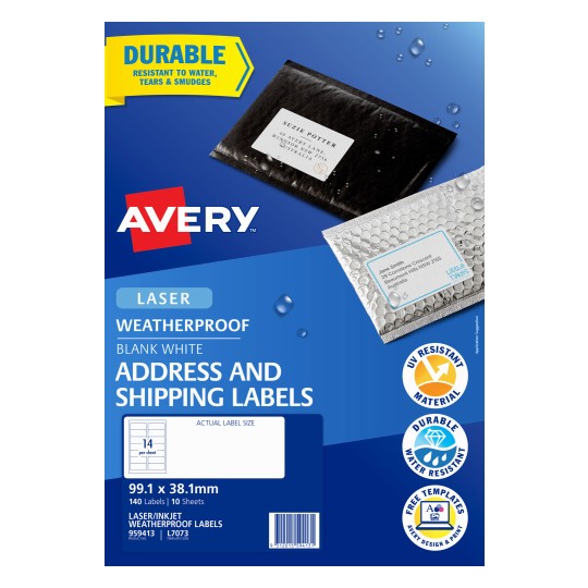 Weatherproof Address Labels | 959413 | Avery Australia