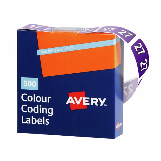 27 Side Tab Colour Coding Roll Labels 43277