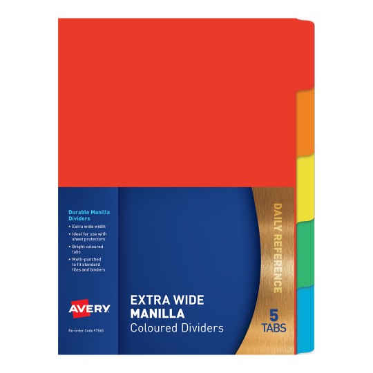 Extra Wide Dividers 5 Tabs 97565 Avery Australia