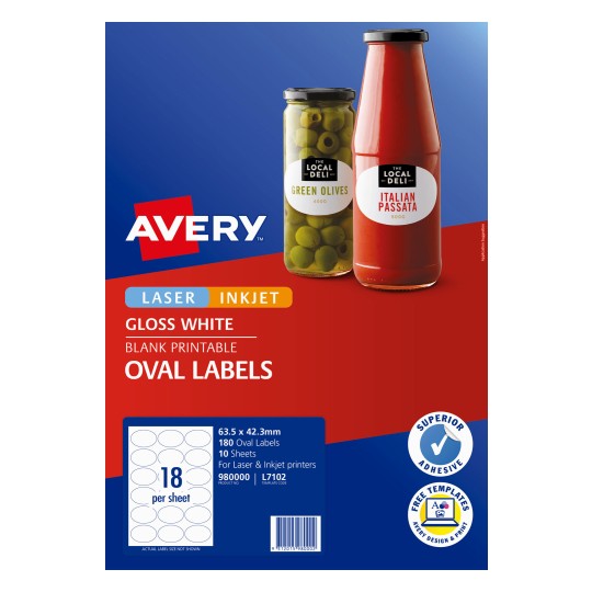 Glossy Oval Labels 980000 Avery Australia If the test sheet looks good, load your return address label sheets into your printer and click file > print > print button. glossy oval labels 980000 avery