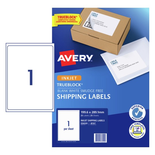 Shipping Labels with Trueblock 936020 Content: 25 Labels / 25 Sheets