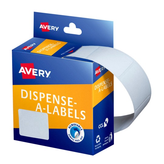 White Rectangle Dispenser Stickers 937216
