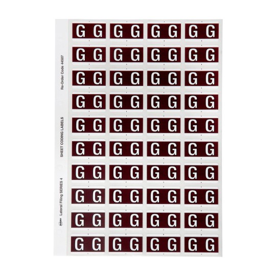G Side Tab Colour Coding Labels 44507