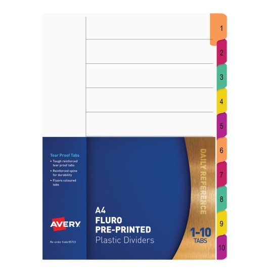 Pre-printed Dividers, 1-10 Tabs 85723