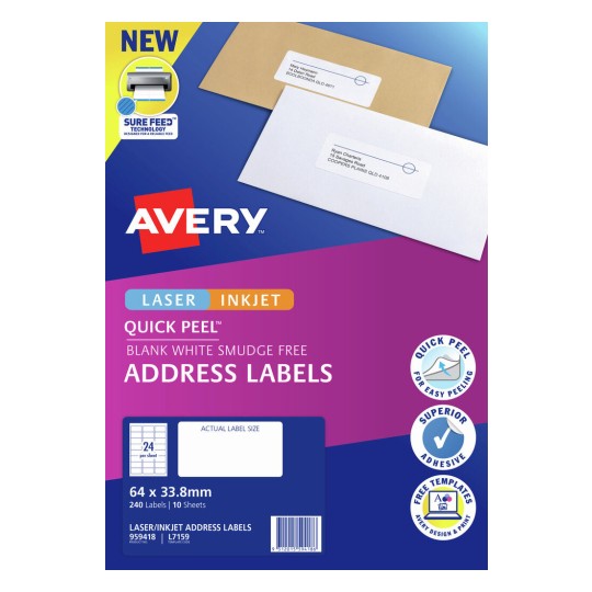 Quick Peel Address Labels with Sure Feed 959418