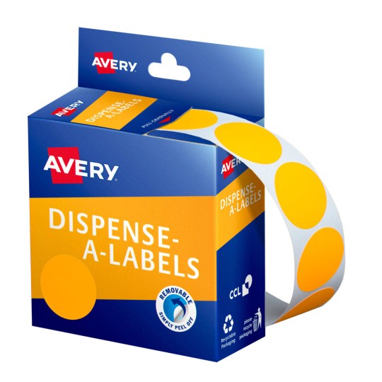 Fluoro Orange Dispenser Dot Stickers 937301