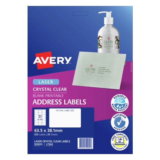 Crystal Clear Address Labels 959055