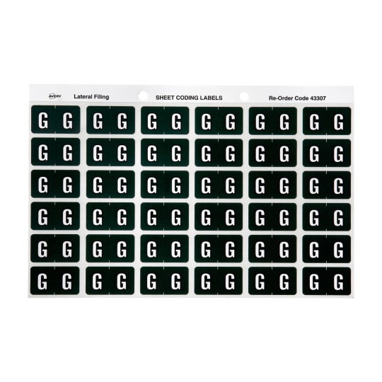 G Side Tab Colour Coding Labels 43307