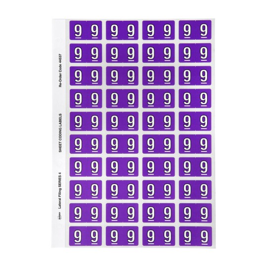 9 Side Tab Colour Coding Labels 44537