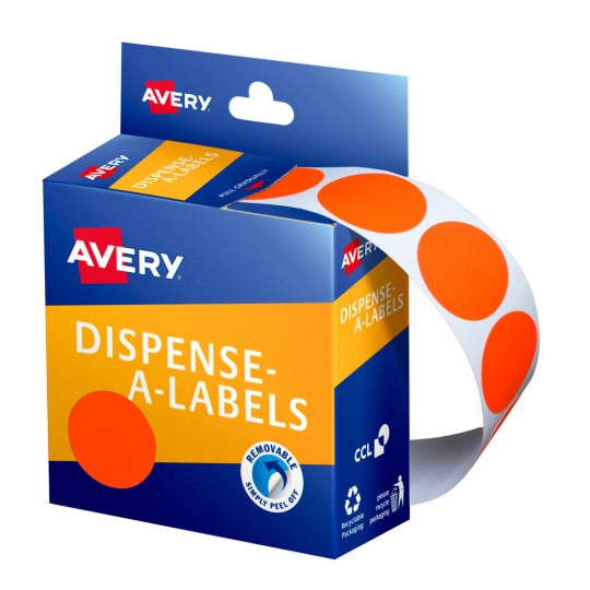 Fluoro Red Dispenser Dot Stickers 937299