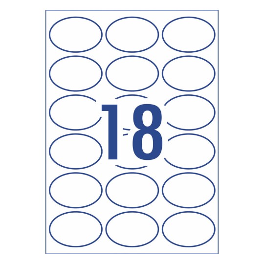 Matt Oval Labels 980008 63.5 x 42.3 mm