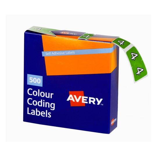 4 Side Tab Colour Coding Labels 43244