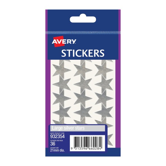 Silver Star Stickers 932354