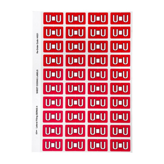 U Side Tab Colour Coding Labels 44521