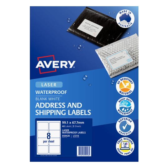 Avery Waterproof Labels 959428