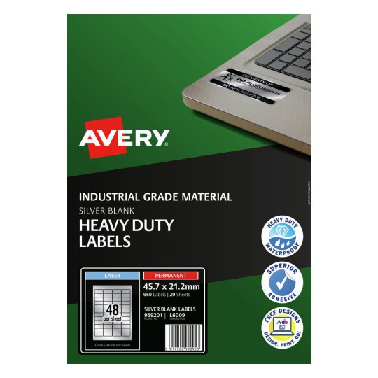 Silver Heavy Duty Labels 959201