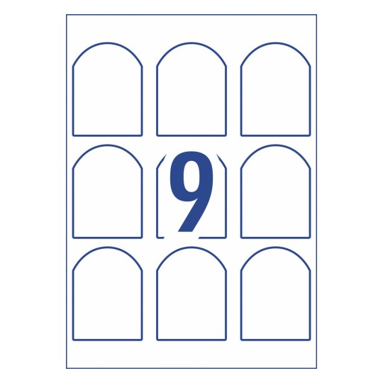 Textured Arched Labels 980003 57.2 x 77 mm