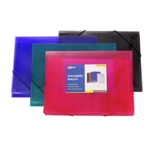 Assorted Colour Plastic Document Wallet 47707