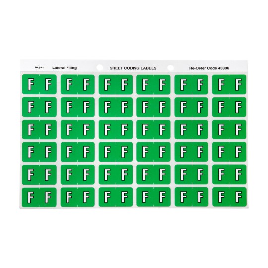 F Side Tab Colour Coding Labels 43306
