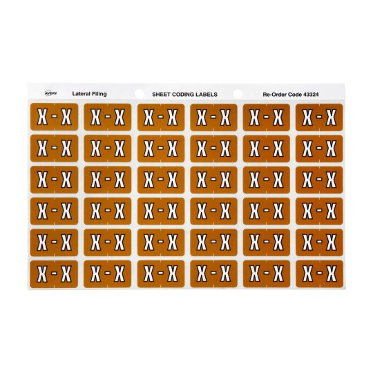X Side Tab Colour Coding Labels 43324