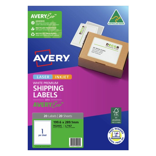 Premium Shipping Labels with AveryEco™ 952005