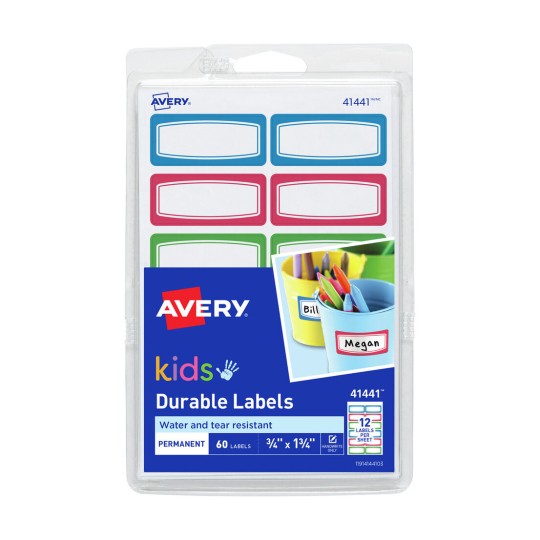 Avery® No-Iron Fabric Labels, Assorted Shapes and Sizes, White,  Non-Printable, 45 Labels Total (40700)