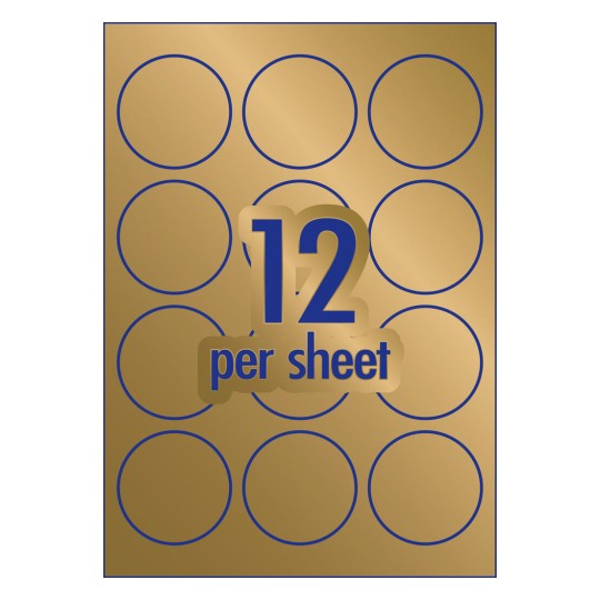 Avery Gold Round Labels 980072 Content: 60 Labels / 5 Sheets
