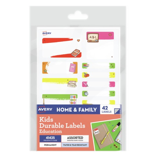 Avery Kids Durable Labels "Education" 41425