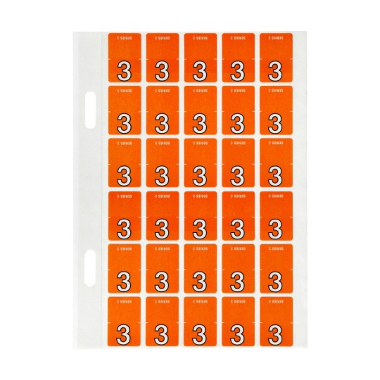 3 Top Tab Colour Coding Labels 44203