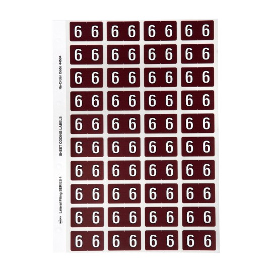 6 Side Tab Colour Coding Labels 44534