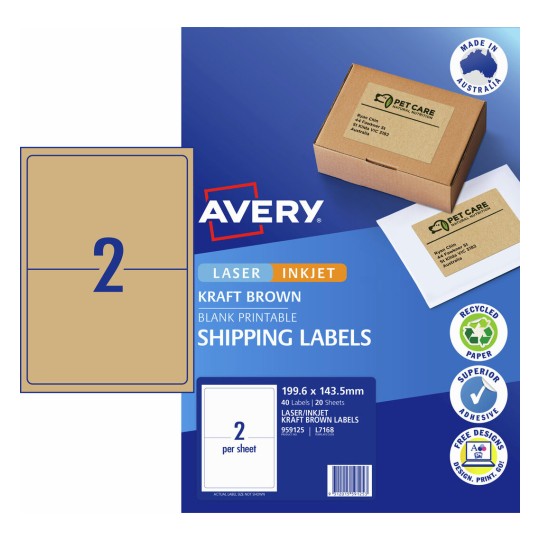Shipping Labels 959125 Content: 40 Labels / 20 Sheets