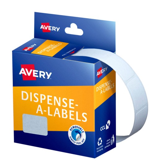 White Rectangle Dispenser Stickers 937305