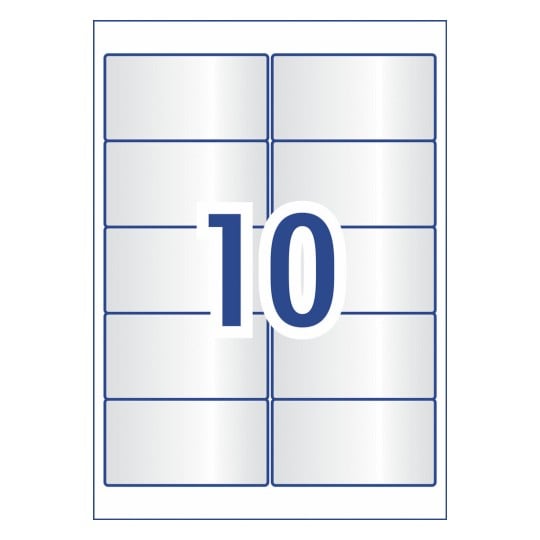 Crystal Clear Rectangle Labels 980019 96 x 50.8 mm
