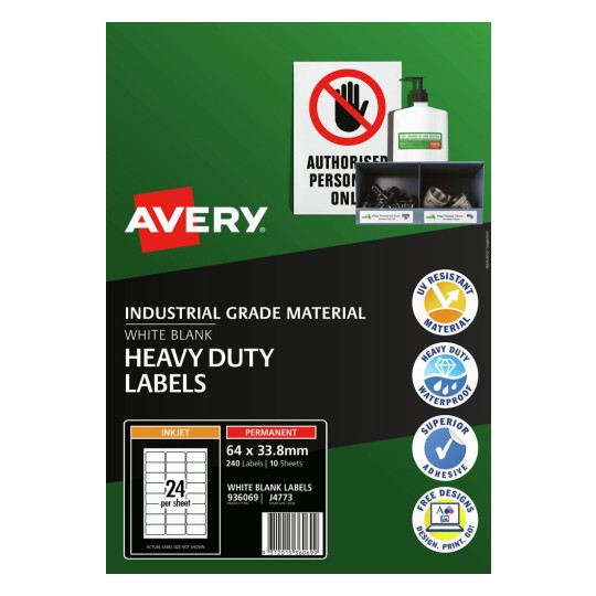 White Heavy Duty Labels 936069