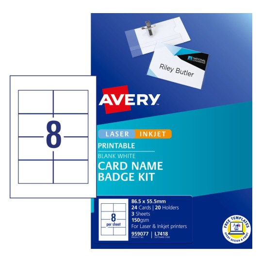 Card Name Badge Kit 959077 Content: 20 Badges / 3 Sheets