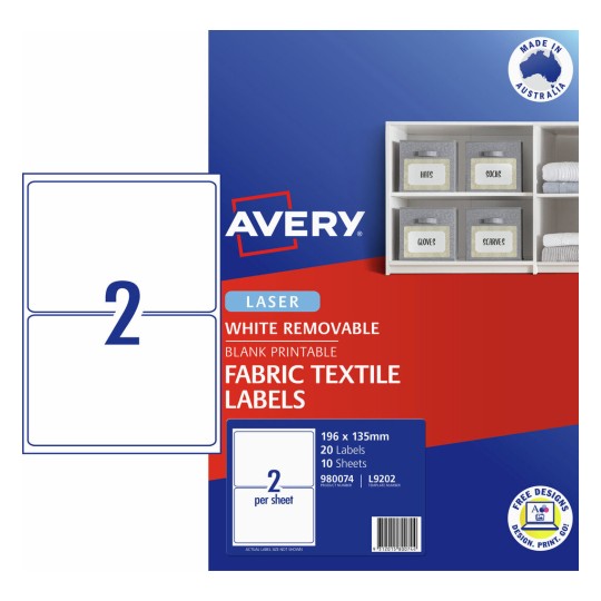 Fabric Textile Labels 980074 Content: 20 Labels / 10 Sheets