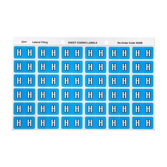 H Side Tab Colour Coding Labels 43308