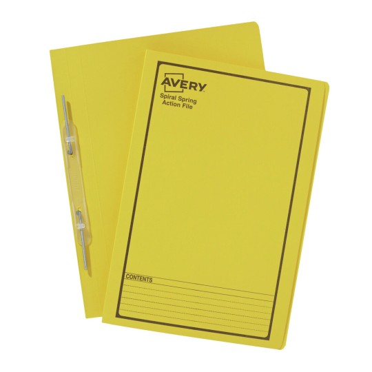 Yellow Spiral Spring Action File with Black Print 85404