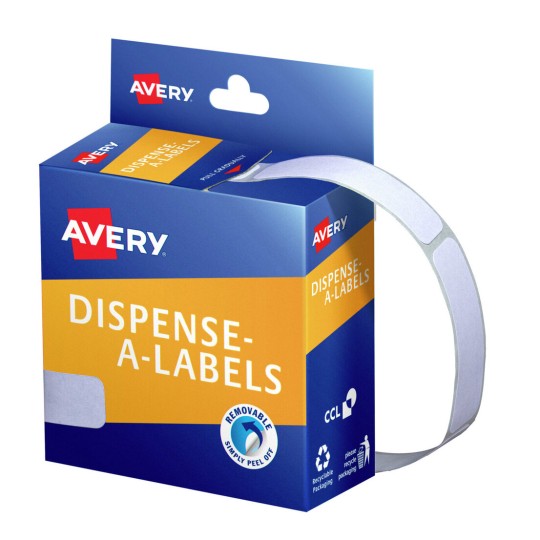 White Rectangle Dispenser Stickers 937212