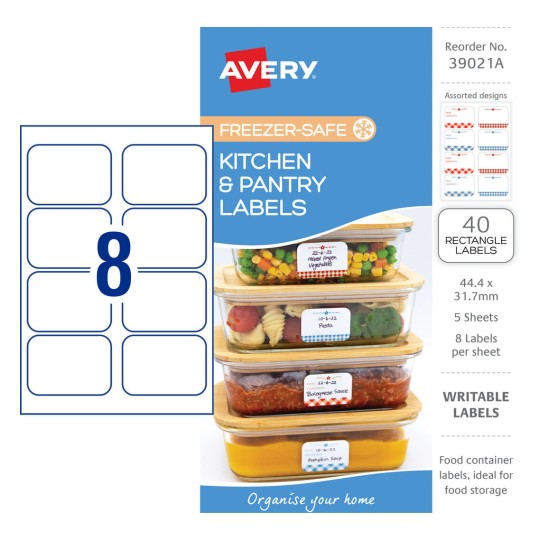 Kitchen & Pantry Labels 39021A Content: 40 Labels / 5 Sheets