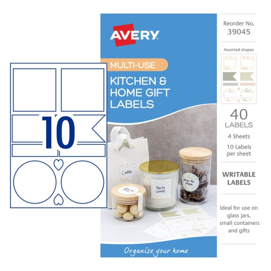Kitchen & Home Gift Labels 39045 Content: 40 Labels / 4 Sheets